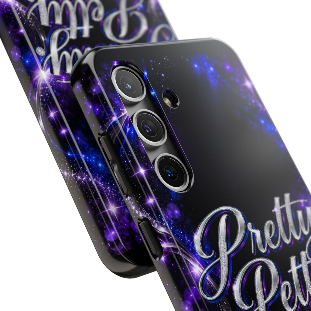 Phone Case — "Pretty Petty Paid. Period." Galaxy Glitter Protective Case