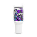 40oz Bass Fishing Tumbler — "Beats Brains & Bass" Insulated Travel Cup