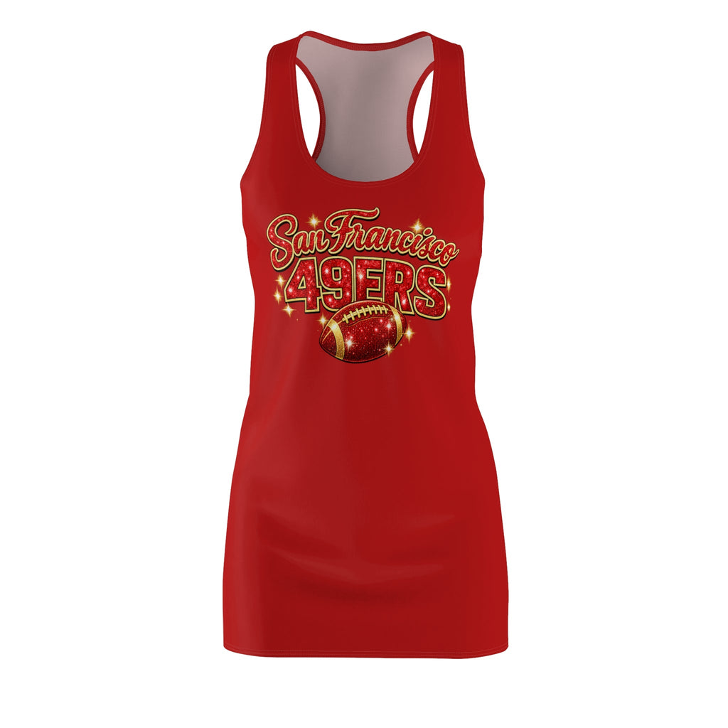 San Francisco 49ers Fan Girl Football Racerback Dress | Red Team Logo