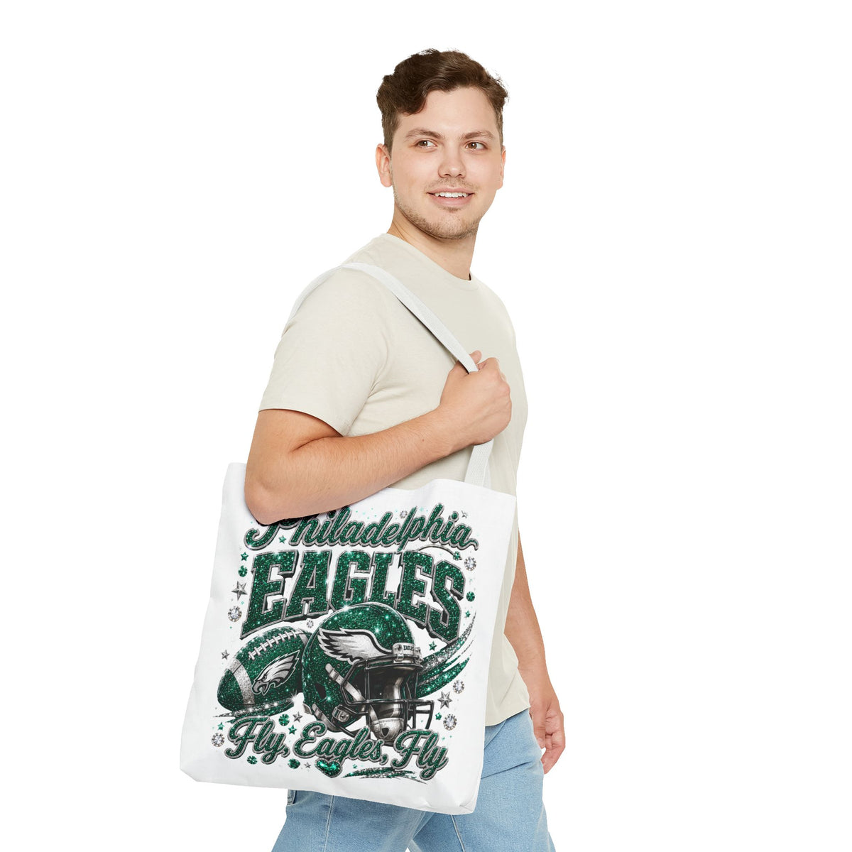 Philadelphia Eagles Fan Girl Tote Bag — Fly Eagles Fly Graphic Tote