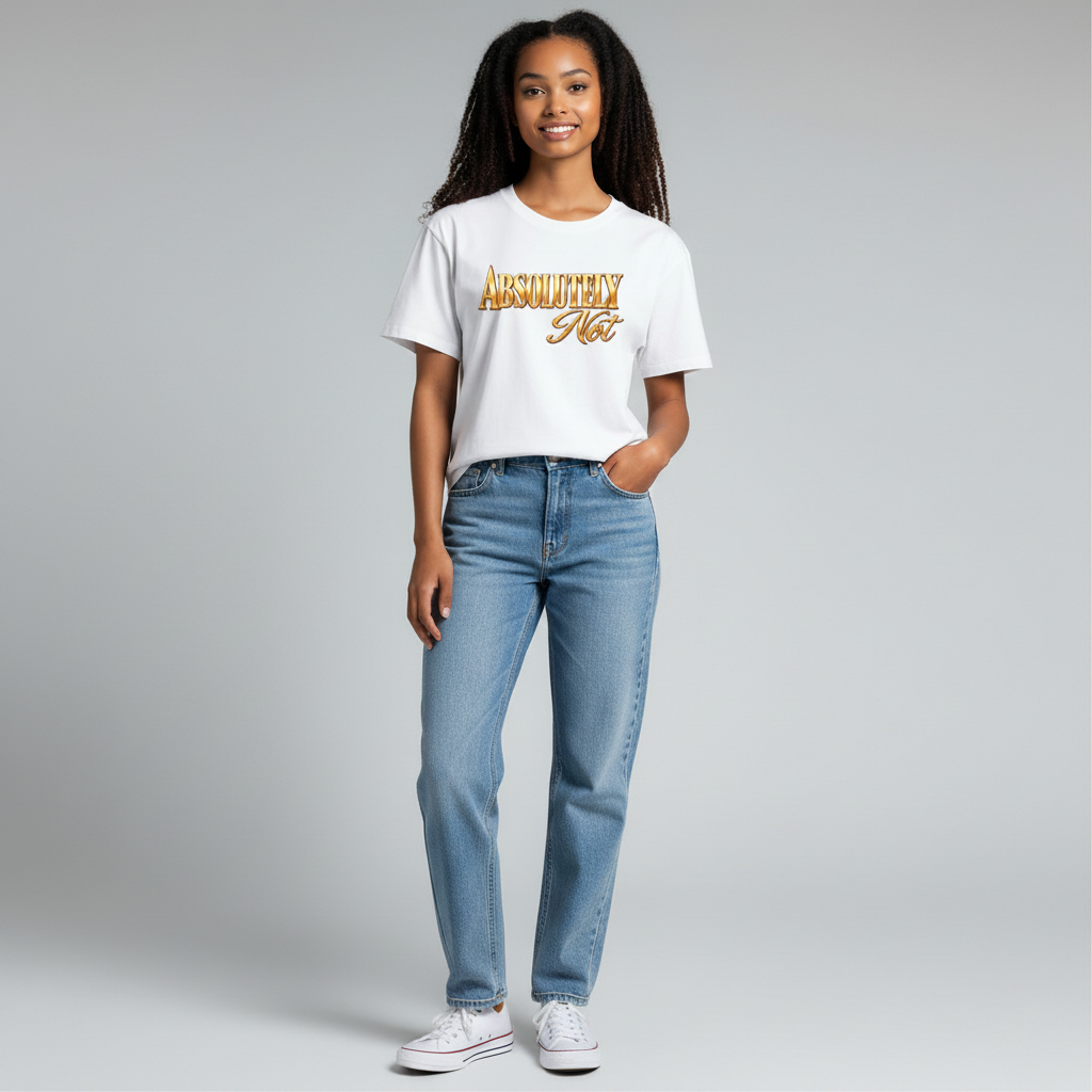 Absolutely Not T-Shirt — Retro Gold Script Graphic Tee
