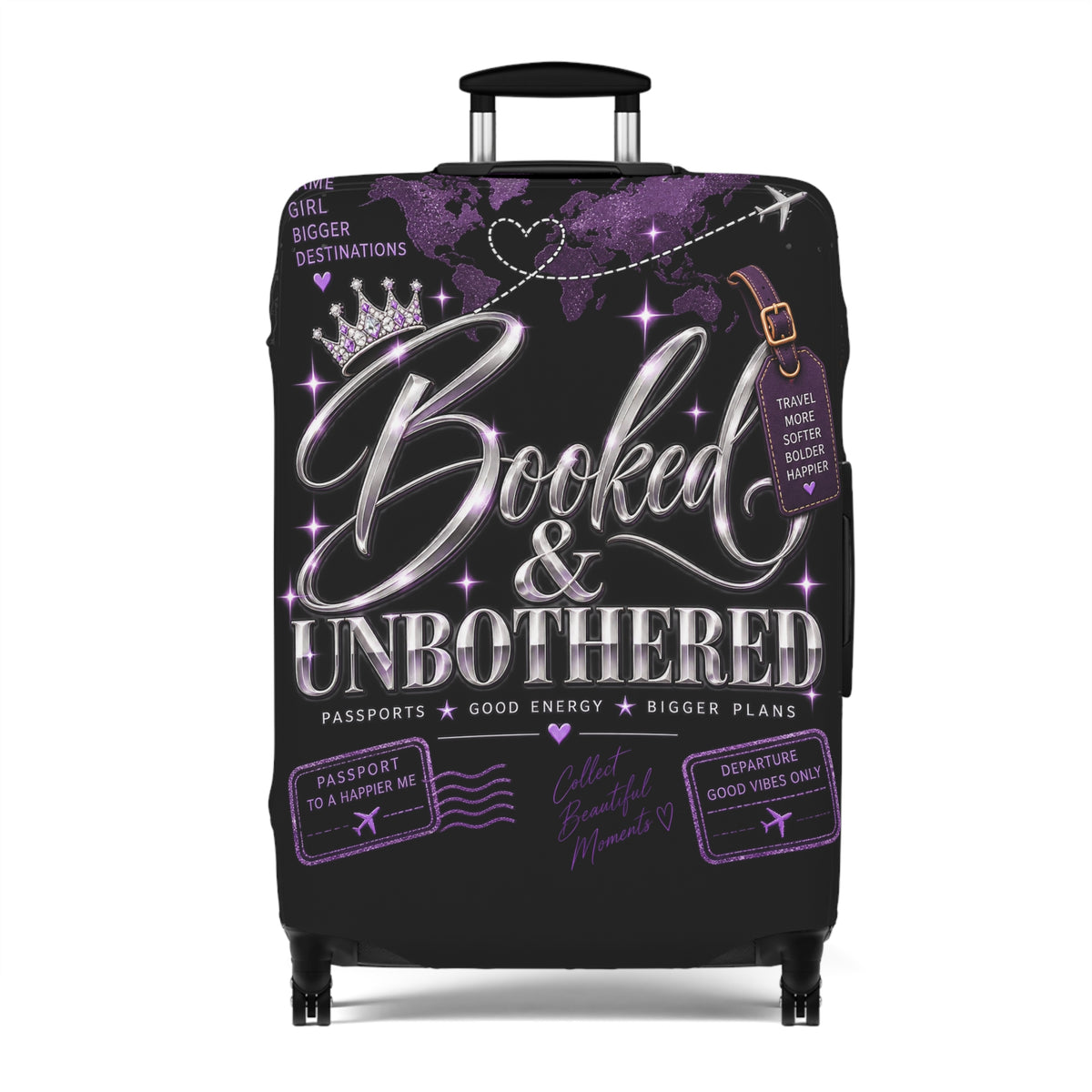 Booked & Unbothered Luggage Cover - Travel Suitcase Protector