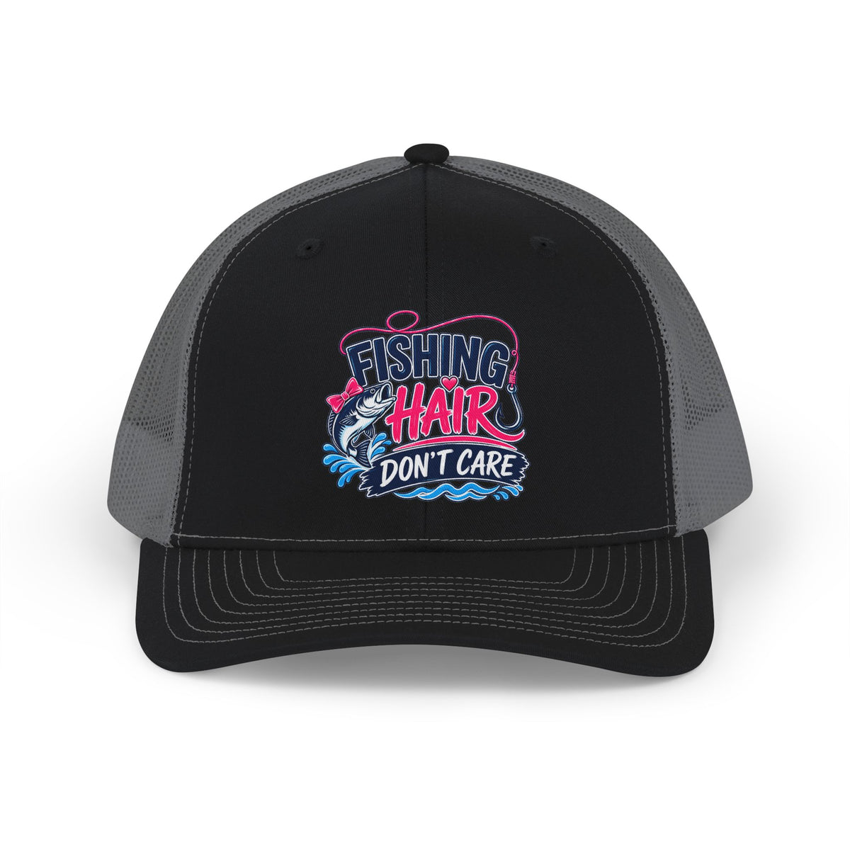 Fishing Hair Don't Care Snapback Cap | Trucker Hat, Fishing Design