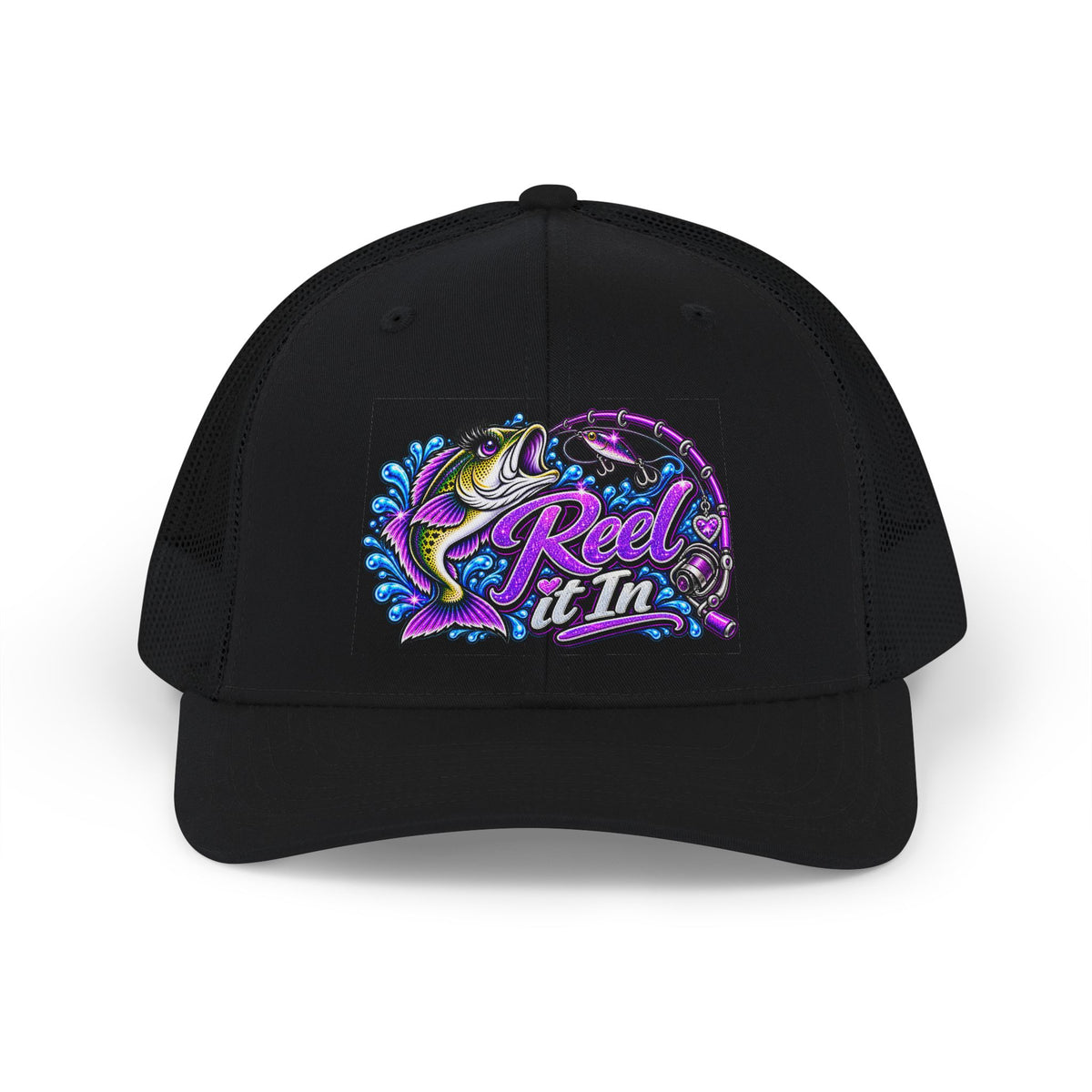 Reel It In fishing trout design Trucker Cap | Snapback mesh hat