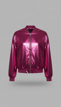 Metallic Bomber Jacket in Silver