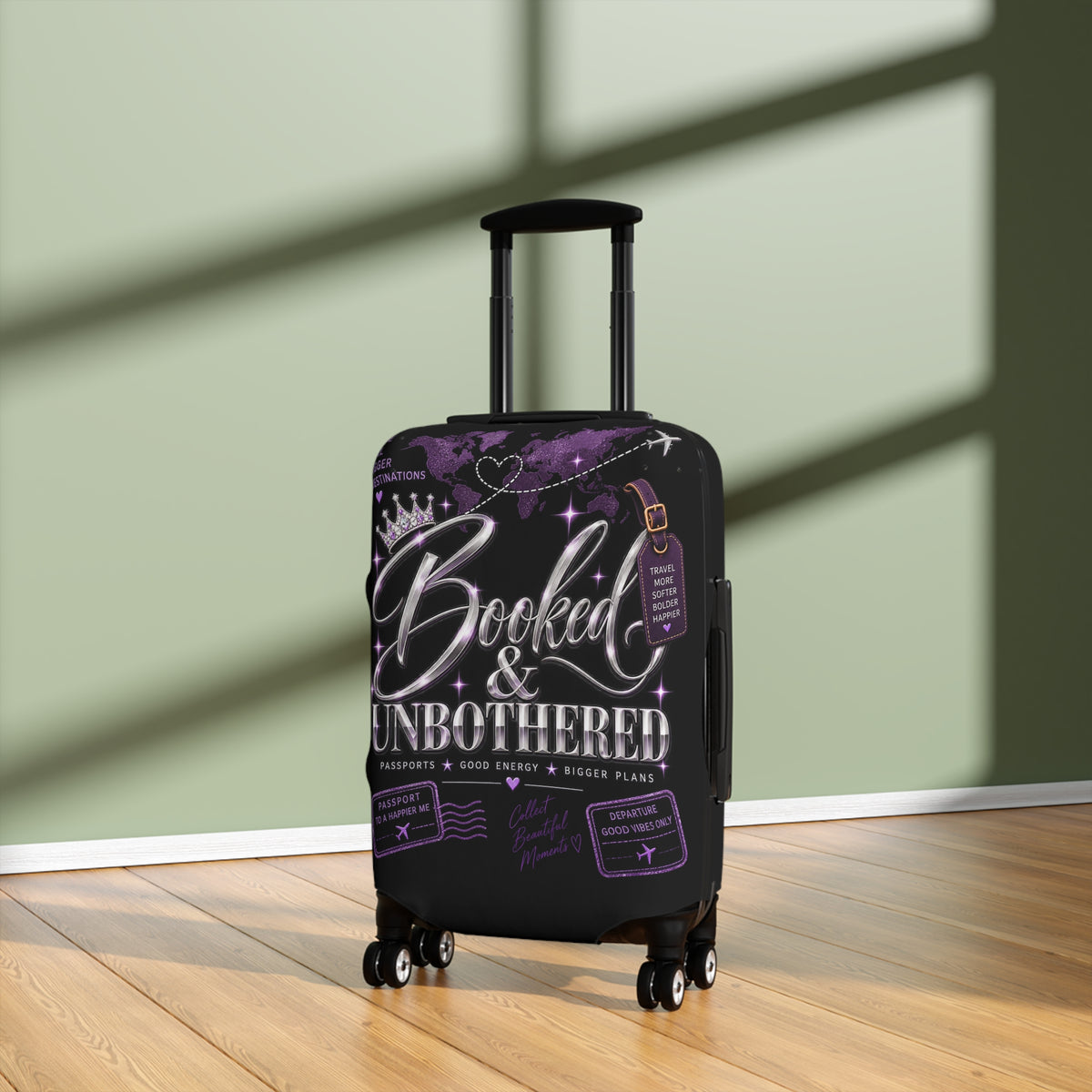 Booked & Unbothered Luggage Cover - Travel Suitcase Protector