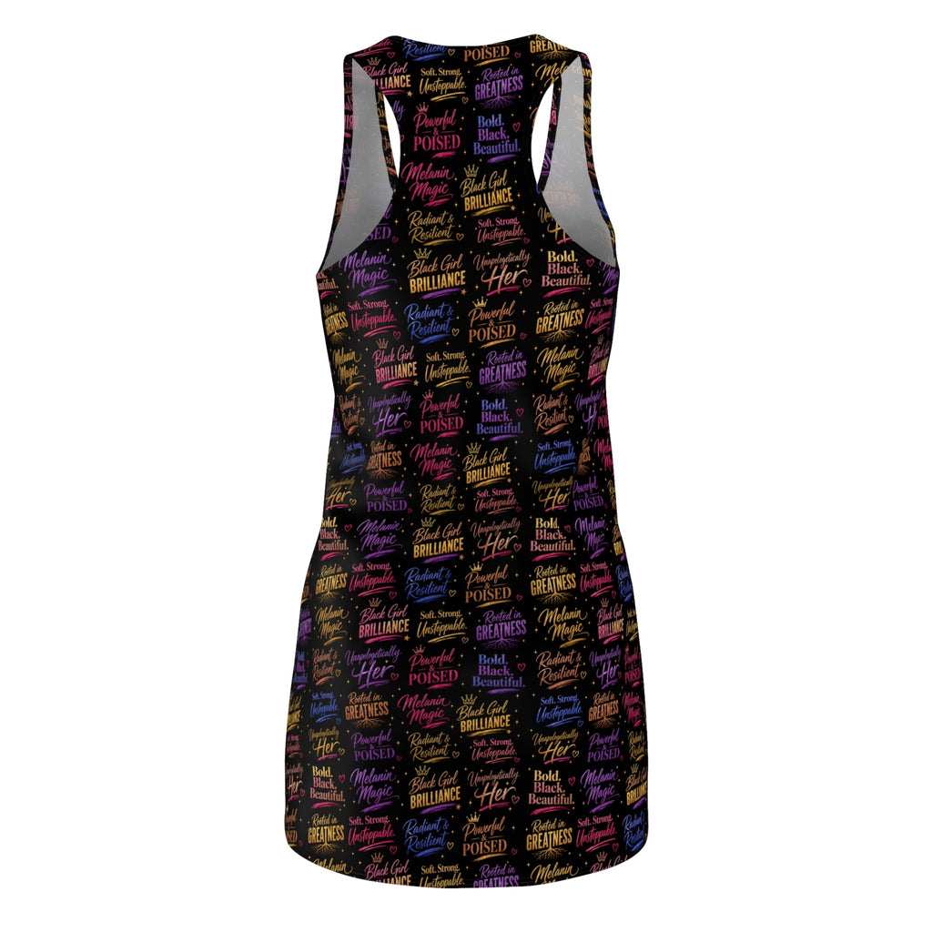 Melanin Affirmation Racerback Dress | Empowerment Typography