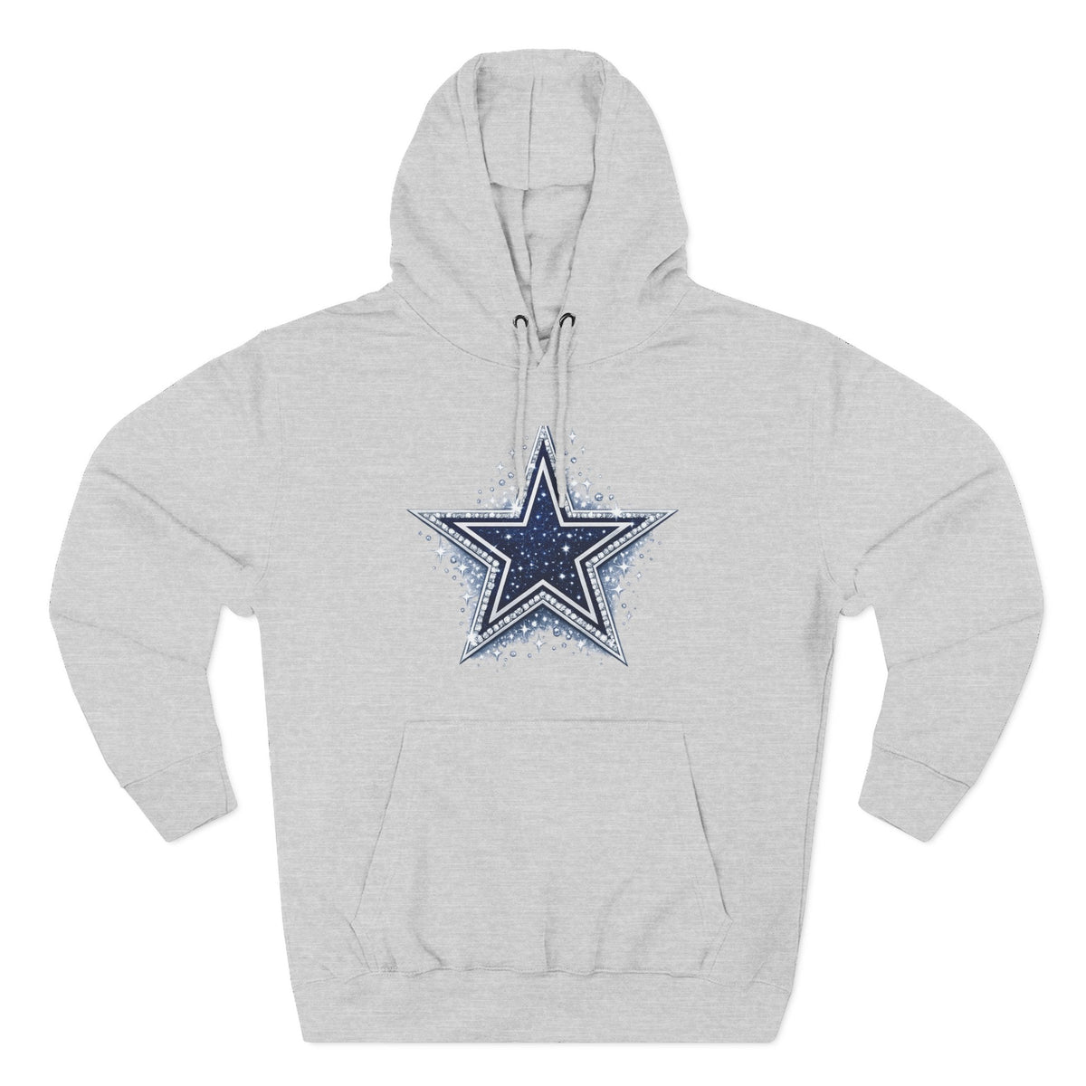 Heather grey Dallas Cowboys Fan Girl hoodie featuring football-inspired distressed artwork.