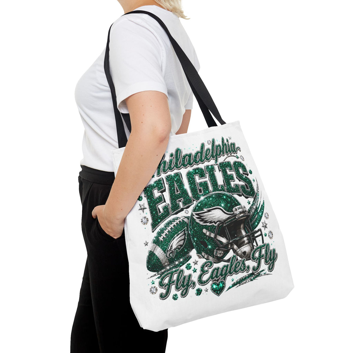 Philadelphia Eagles Fan Girl Tote Bag — Fly Eagles Fly Graphic Tote