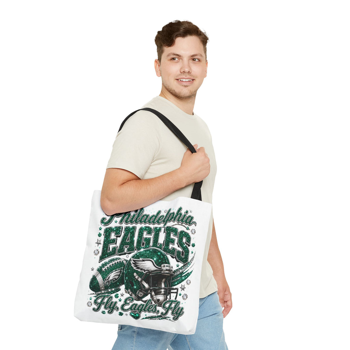 Philadelphia Eagles Fan Girl Tote Bag — Fly Eagles Fly Graphic Tote