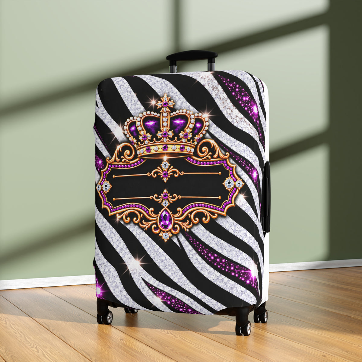 Purple Zebra Print Luggage Cover