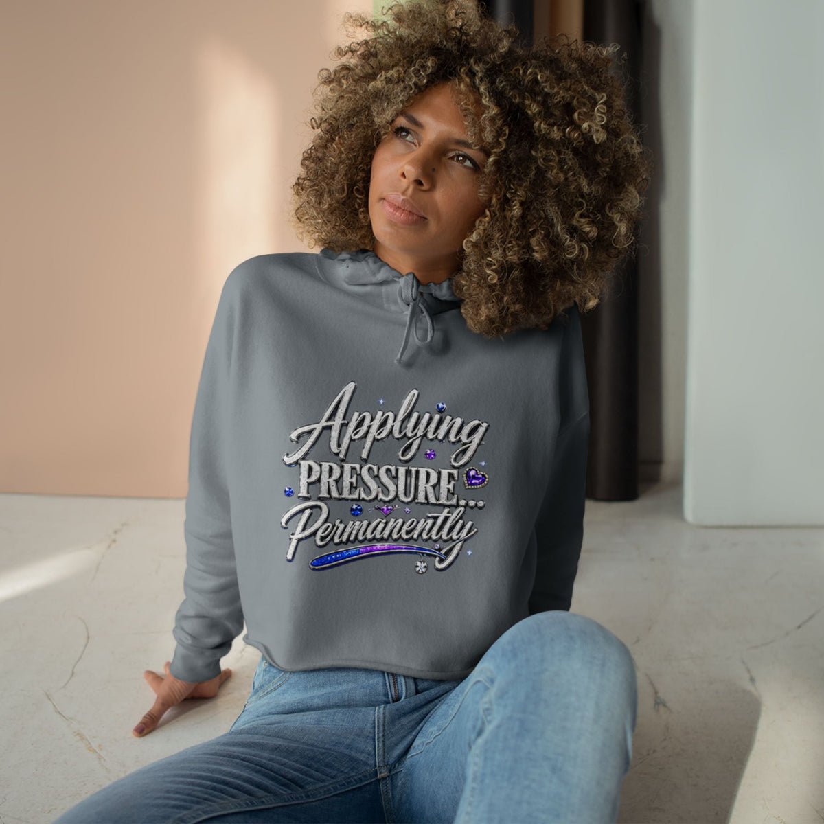 Applying Pressure Permanently Crop Hoodie