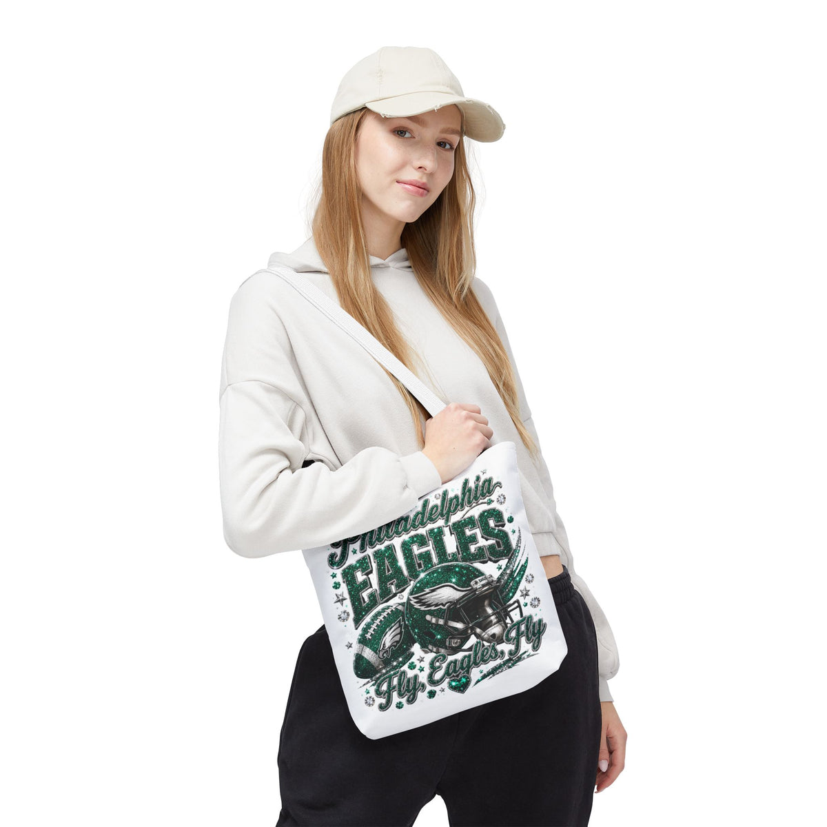 Philadelphia Eagles Fan Girl Tote Bag — Fly Eagles Fly Graphic Tote