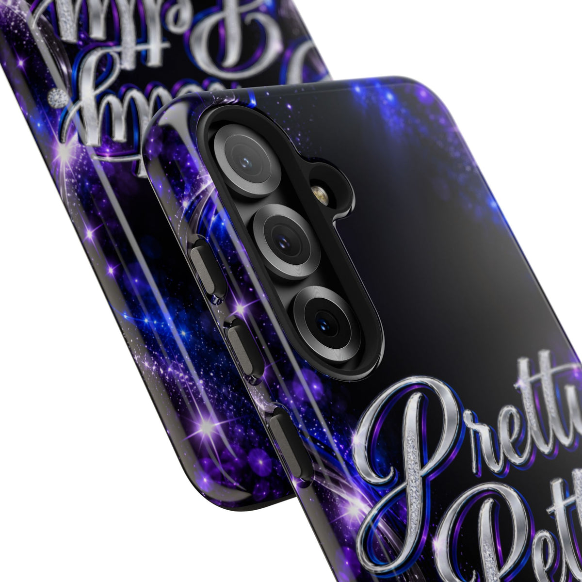 Phone Case — "Pretty Petty Paid. Period." Galaxy Glitter Protective Case