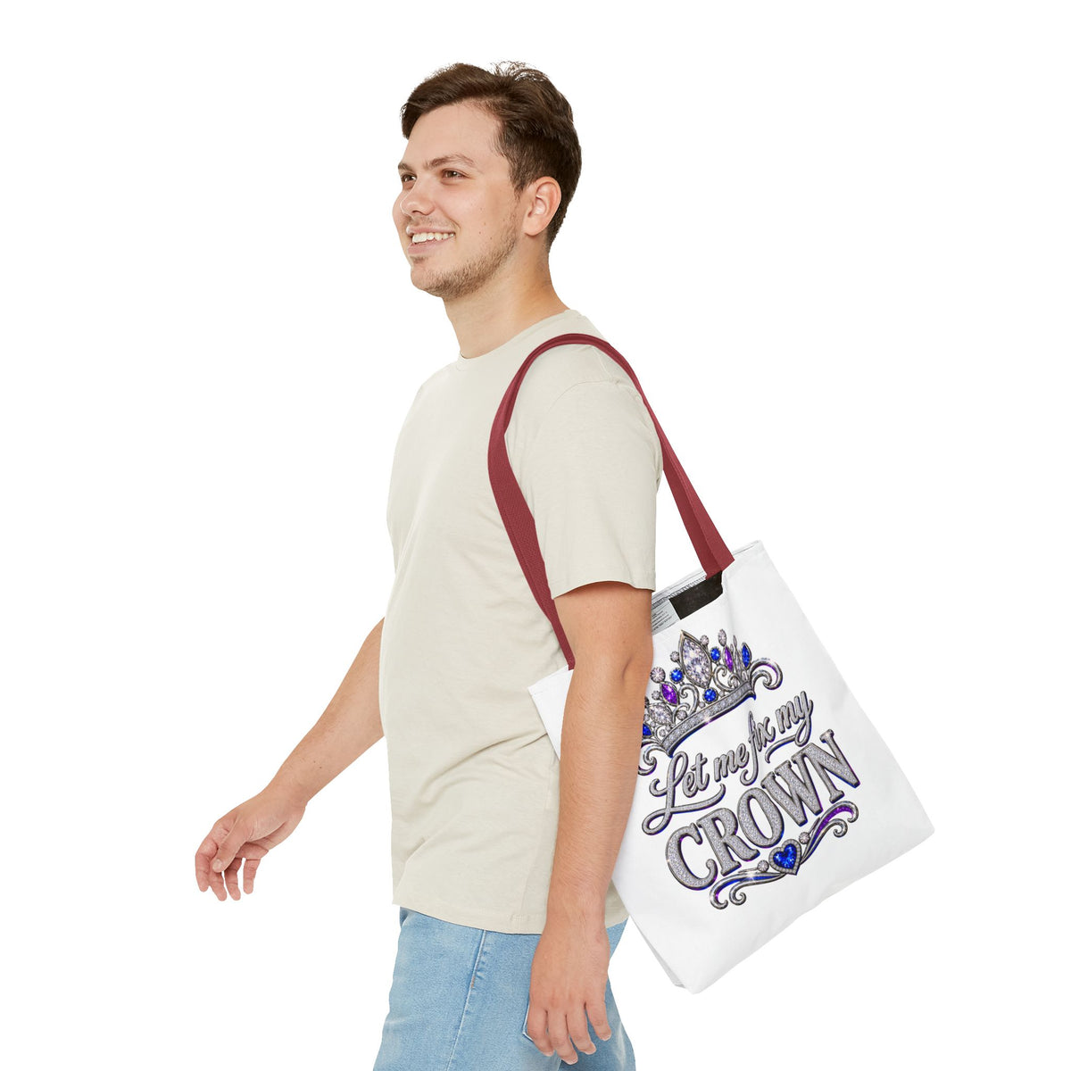 Let Me Fix My Crown Tote Bag — Empowering Rhinestone Tiara Design