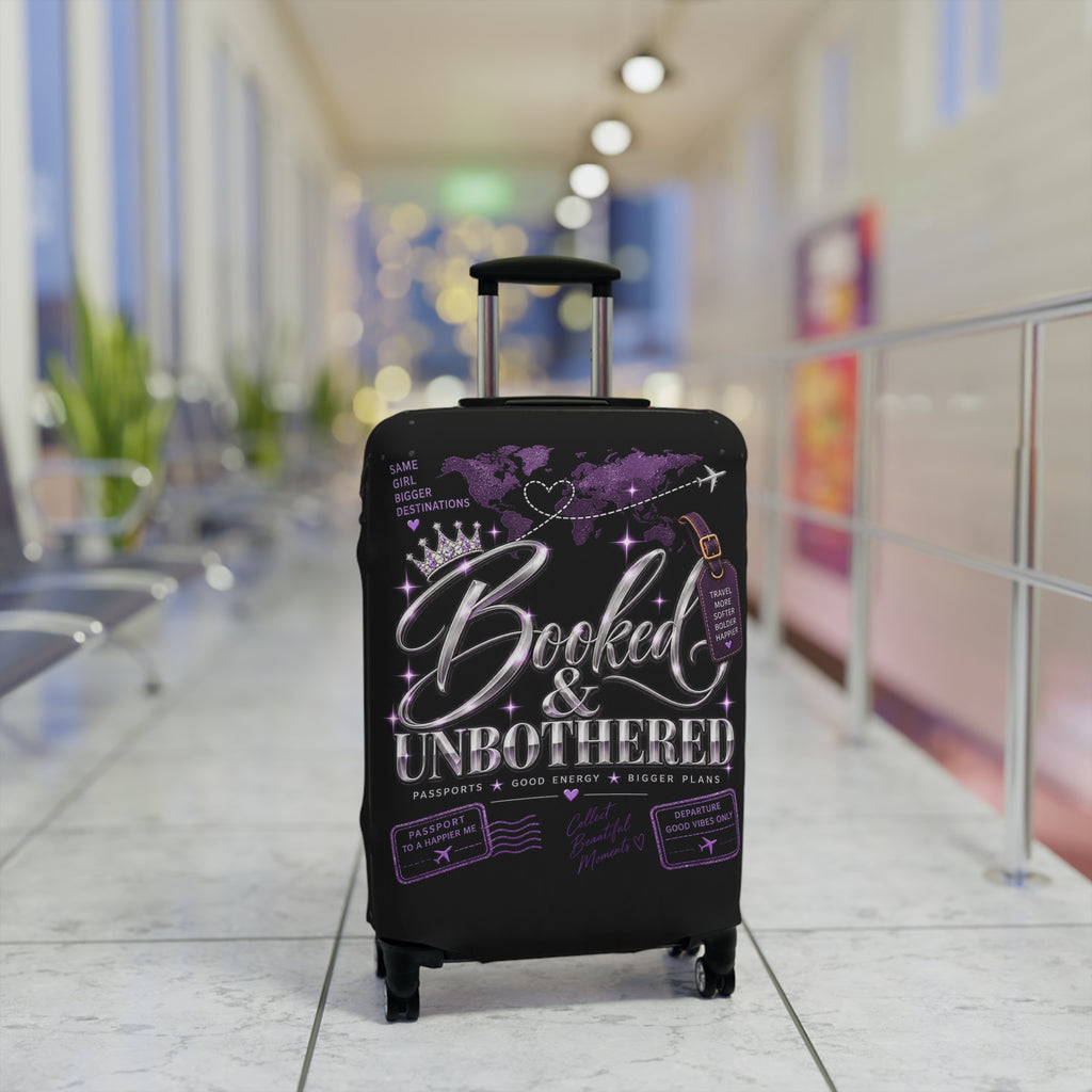 Booked & Unbothered Luggage Cover - Travel Suitcase Protector