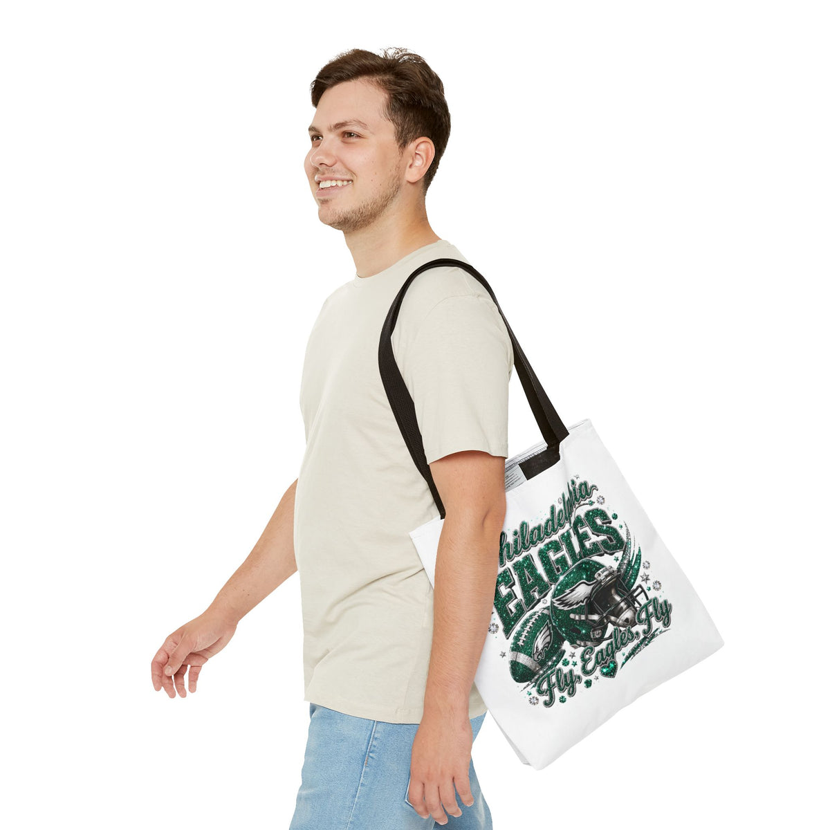 Philadelphia Eagles Fan Girl Tote Bag — Fly Eagles Fly Graphic Tote