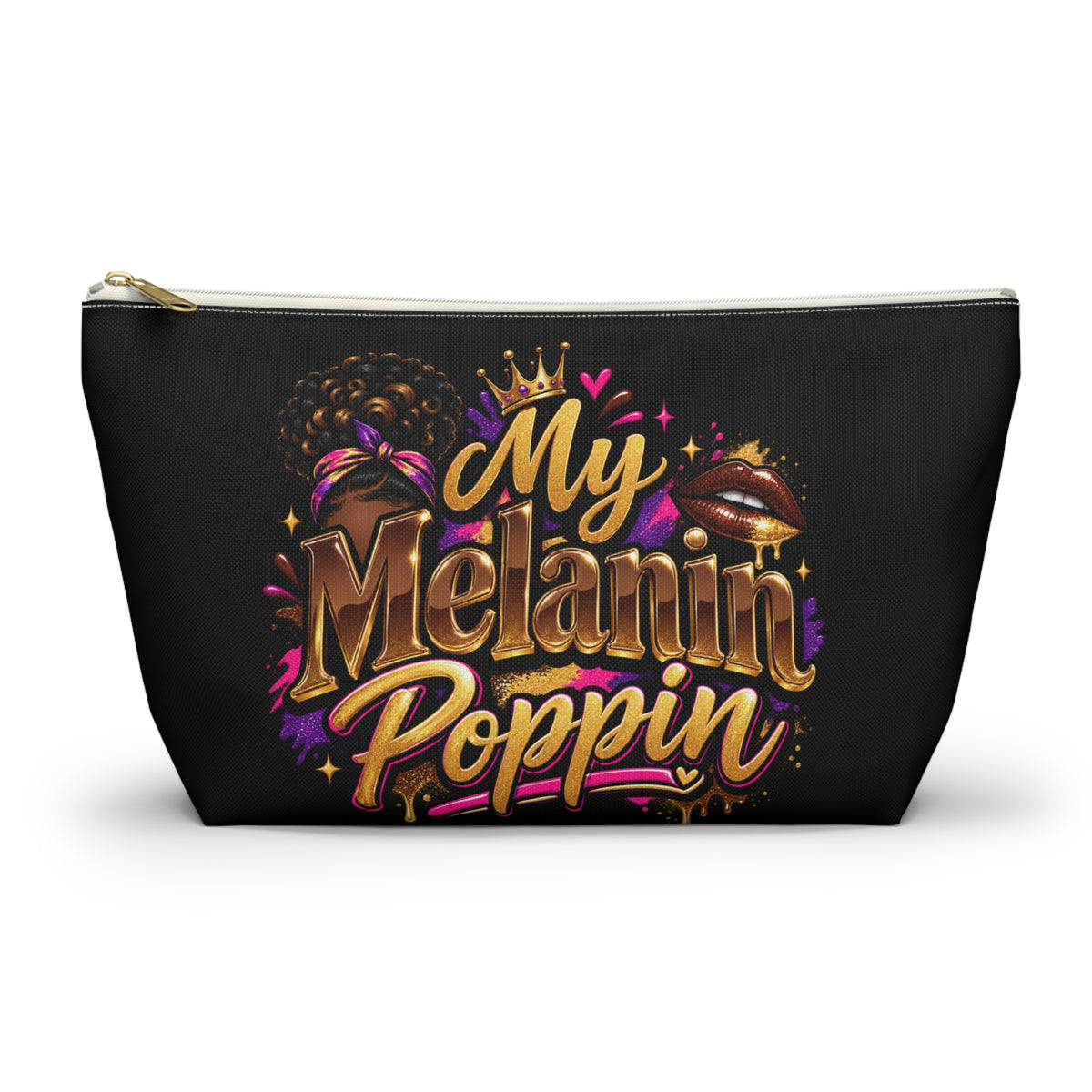 My Melanin Poppin Accessory Pouch | T-Bottom Makeup Bag