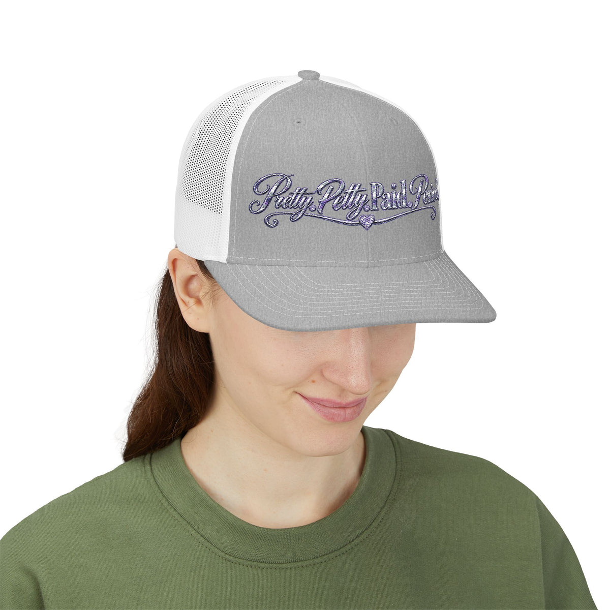 Pretty Petty Paid Period Snapback Cap | Script Rhinestone Style