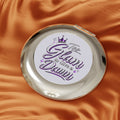Compact Travel Mirror — "Too Glam to Give a Damn" Sparkle Pocket Mirror