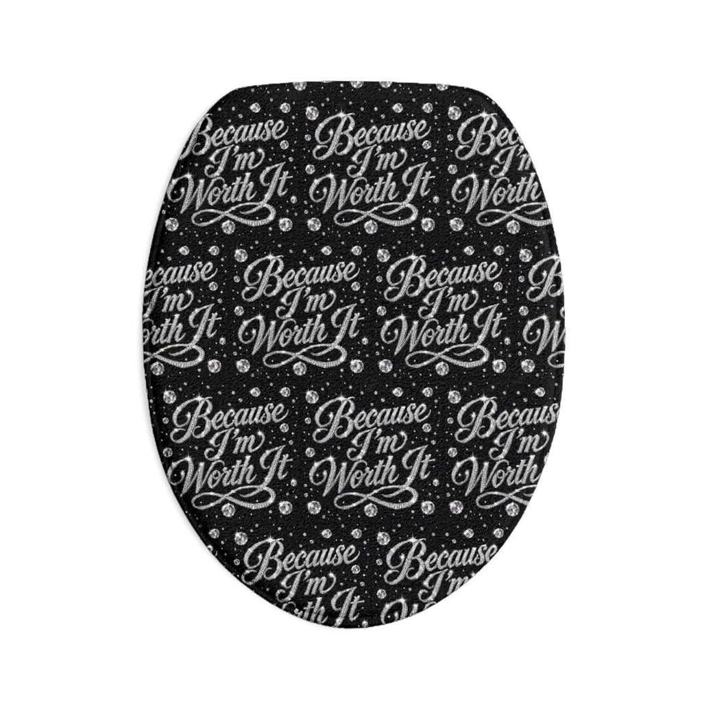 Because I’m Worth It Black Bath Mat Set — 3-Piece Affirmation Bathroom Rugs