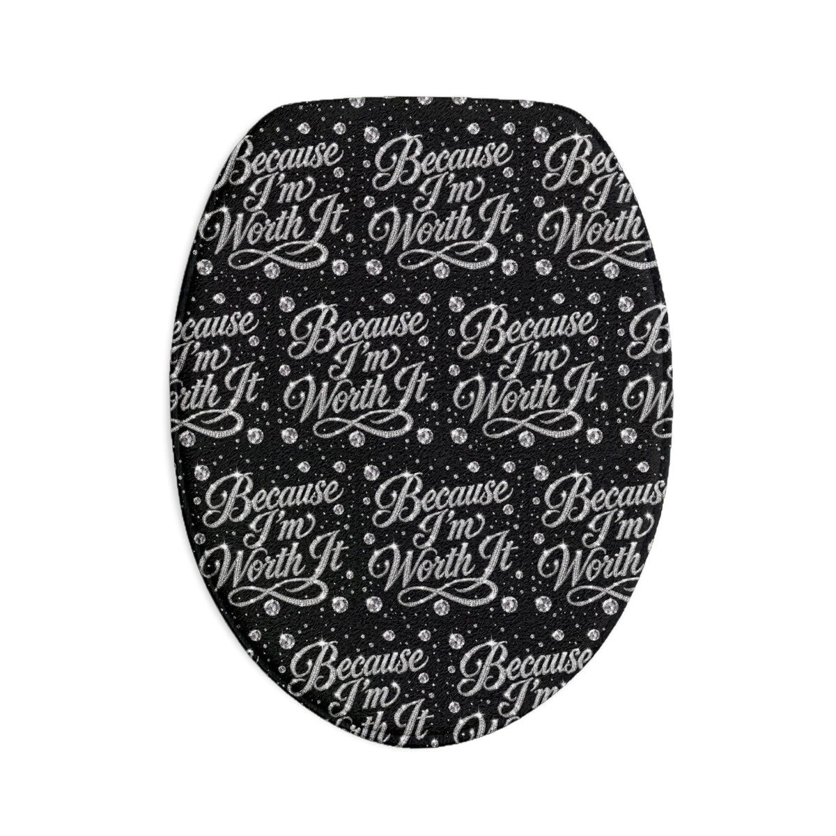 Because I’m Worth It Black Bath Mat Set — 3-Piece Affirmation Bathroom Rugs