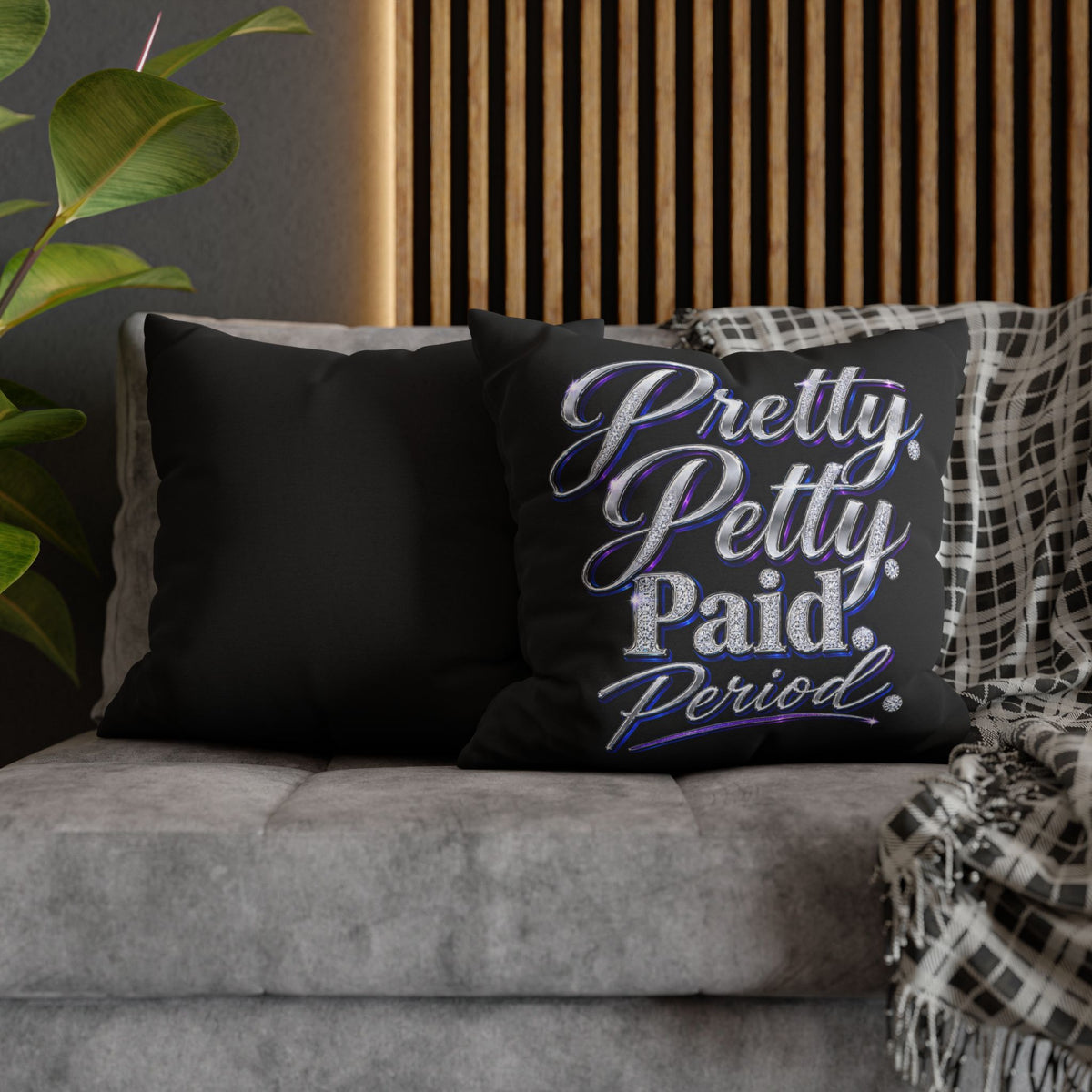 Pretty Petty Paid Period Pillowcase — Decorative Square Throw Pillow Cover
