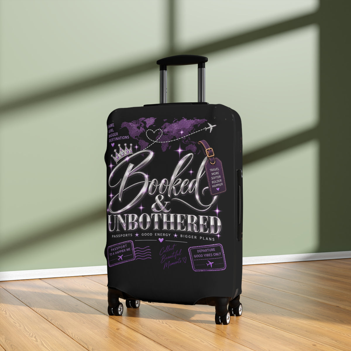 Booked & Unbothered Luggage Cover - Travel Suitcase Protector