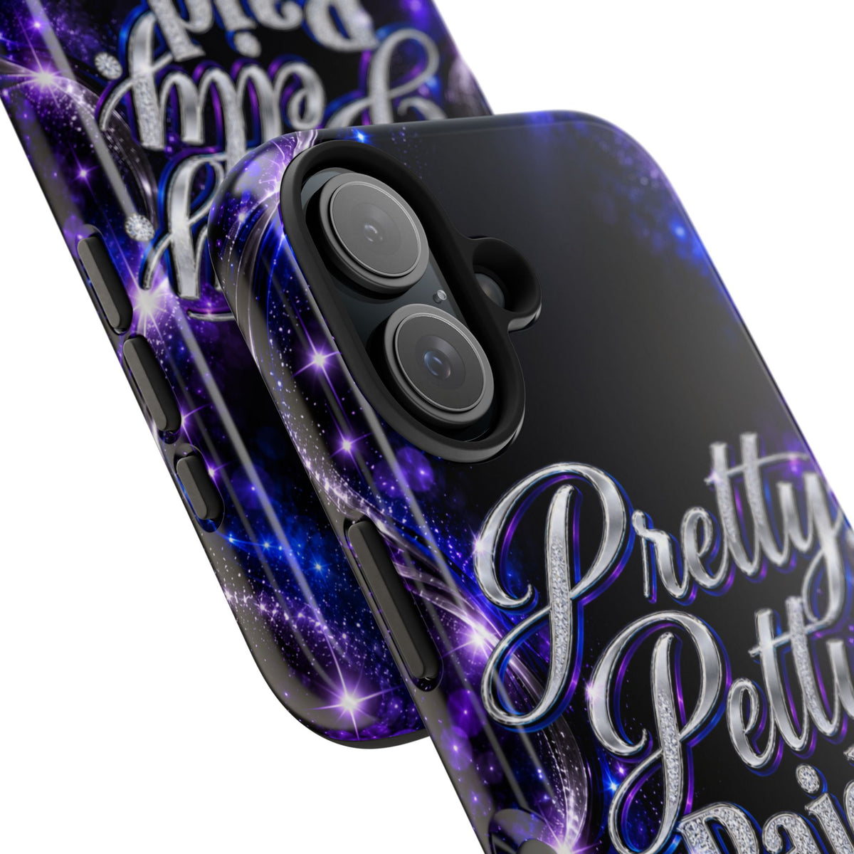 Phone Case — "Pretty Petty Paid. Period." Galaxy Glitter Protective Case