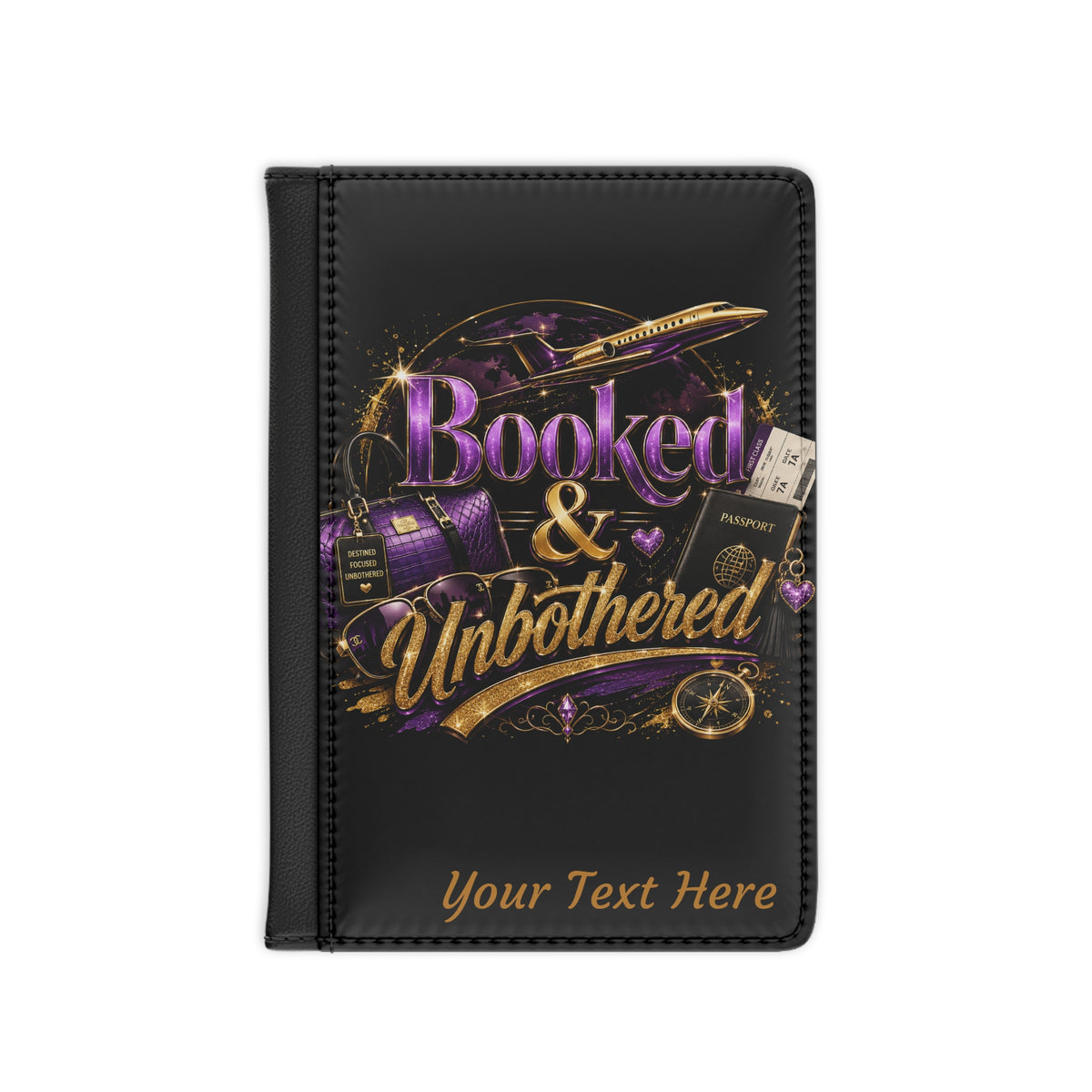 Booked & Unbothered Passport Cover | Travel Luggage Plane Design