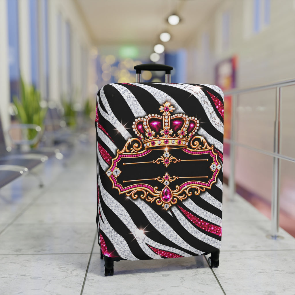 Pink Zebra Print Luggage Cover