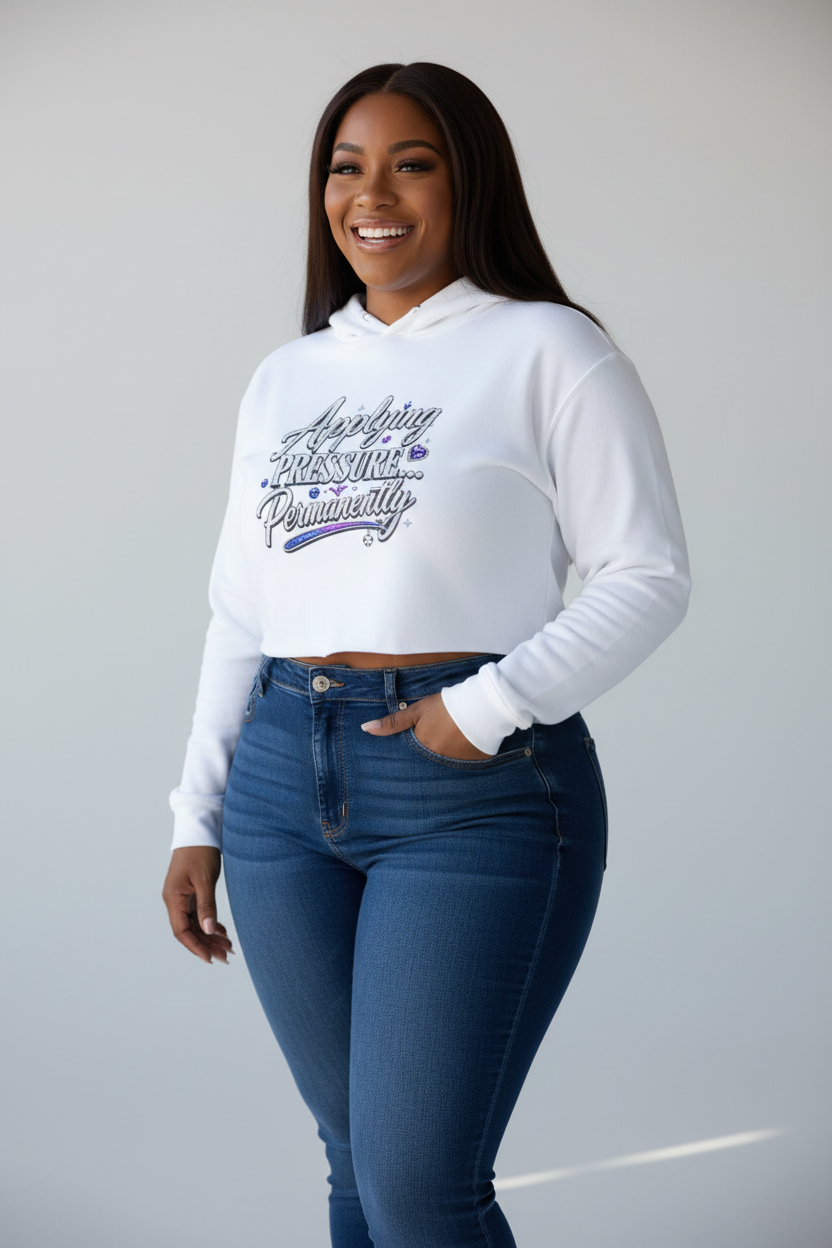 Applying Pressure Permanently Crop Hoodie