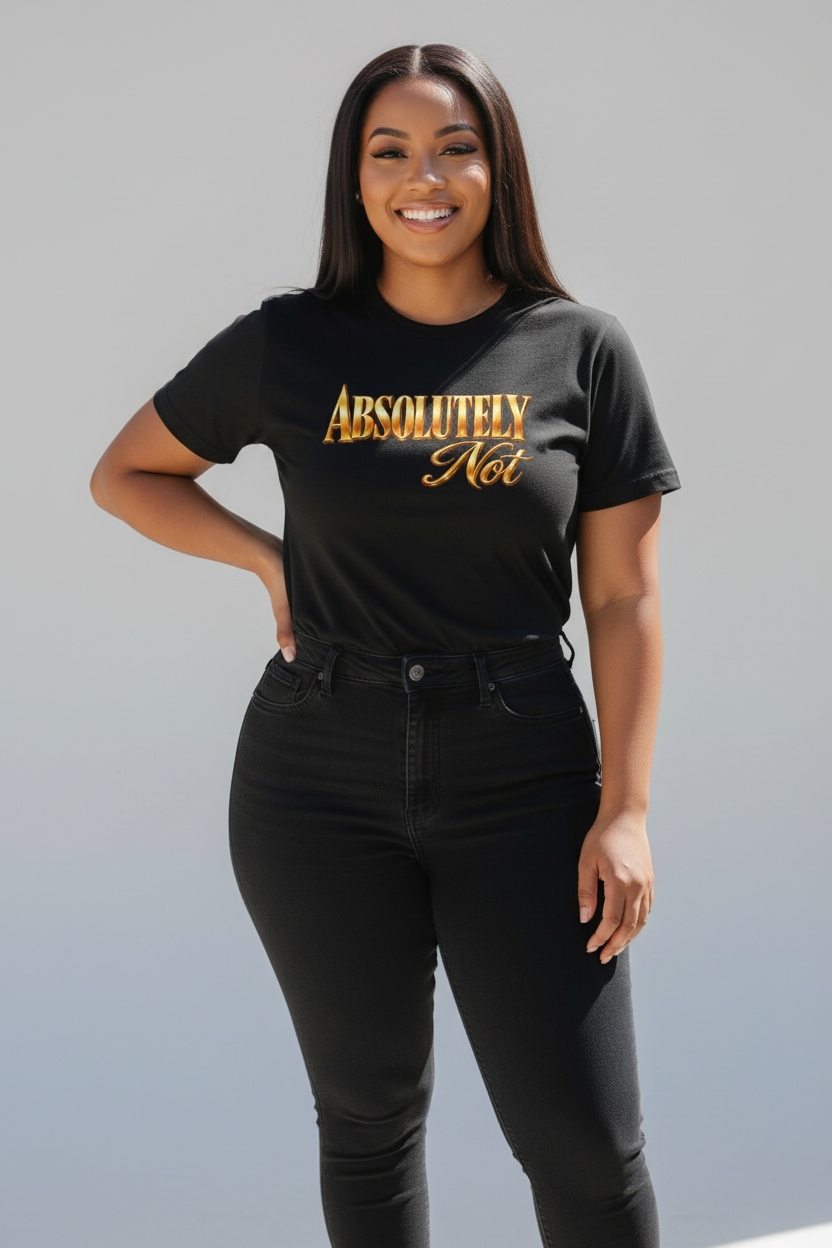 Absolutely Not T-Shirt — Retro Gold Script Graphic Tee