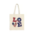Patriotic LOVE Tote Bag | American Flag Heart Fourth of July