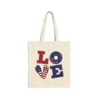 Patriotic LOVE Tote Bag | American Flag Heart Fourth of July
