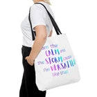 Versatile ‘Calm and Storm’ Watercolor Quote Tote Bag