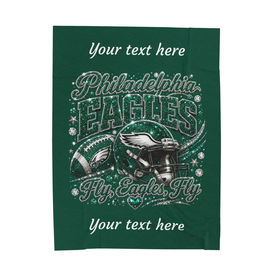 Philadelphia Eagles Fan Girl Velveteen Plush Blanket | Team Throw