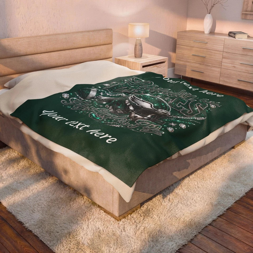 Philadelphia Eagles Fan Girl Velveteen Plush Blanket | Team Throw