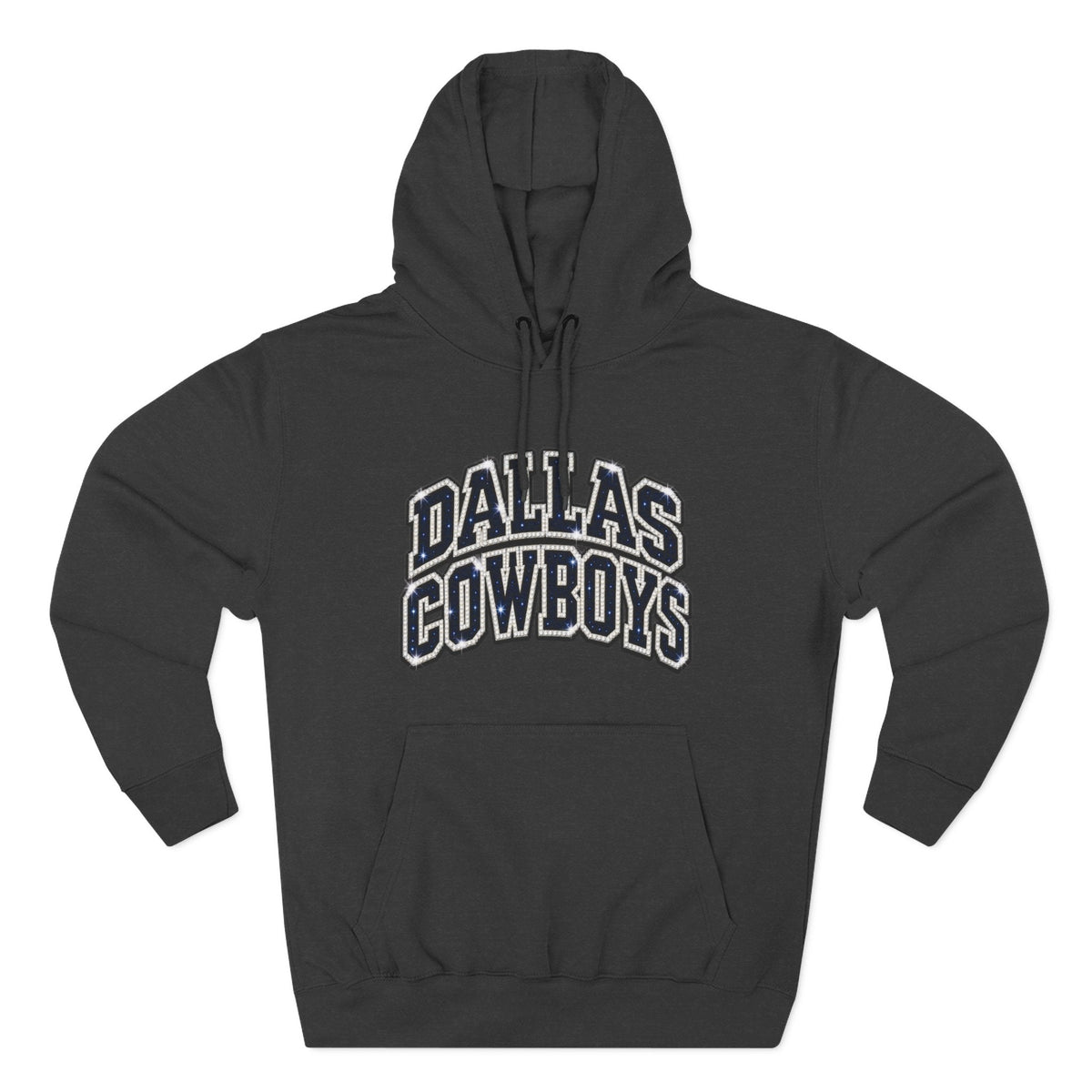 Throw it in the Bag Dallas Cowboys charcoal grey fleece hoodie with vintage script lettering and kangaroo pocket