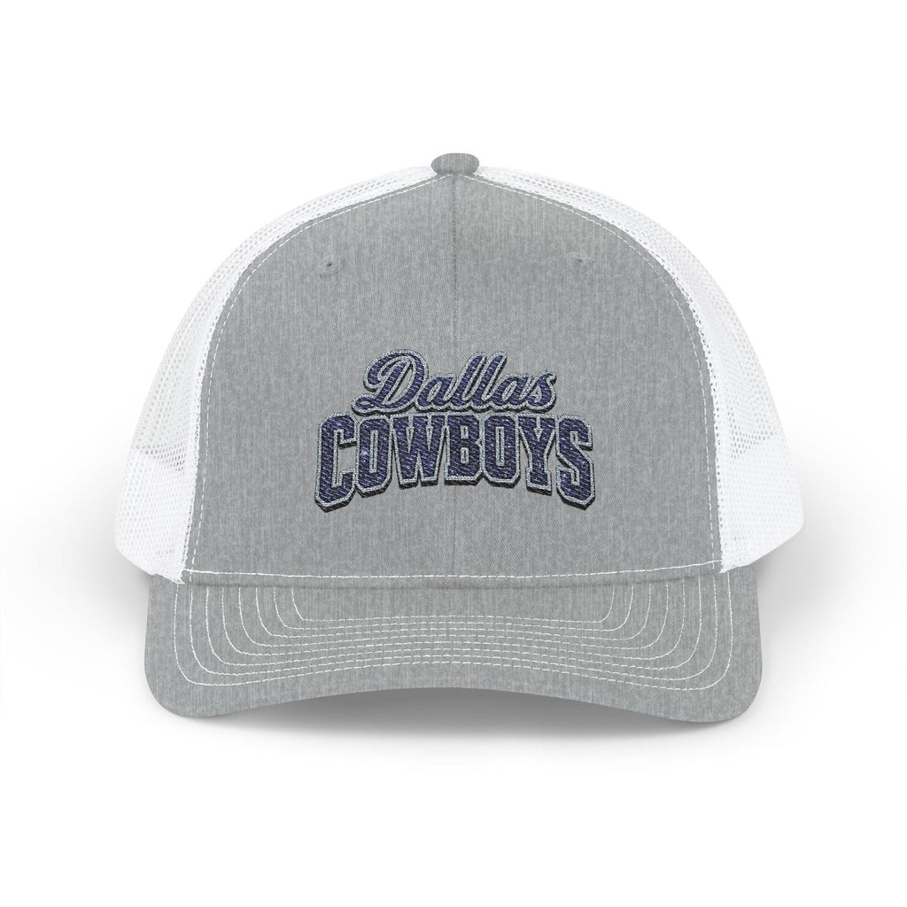 Throw it in the Bag Dallas Cowboys trucker cap with grey front panel, white mesh back, and embroidered team logo.