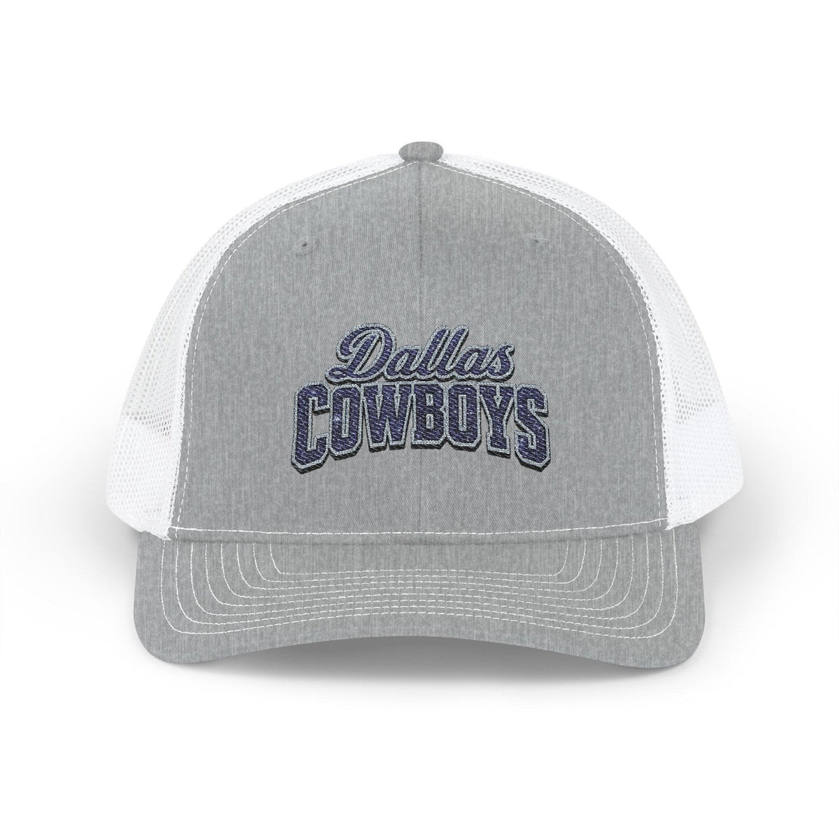 Throw it in the Bag Dallas Cowboys trucker cap with grey front panel, white mesh back, and embroidered team logo.