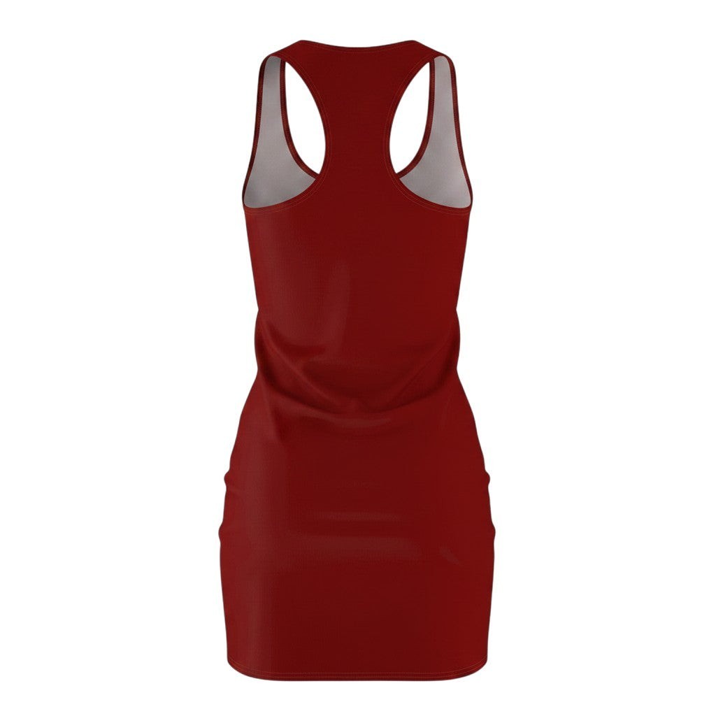 Throw it in the Bag red racerback dress with a sporty athletic fit and clean back view