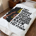 Velveteen Plush Blanket — "I Am The Storm" Empowerment Afrocentric Throw